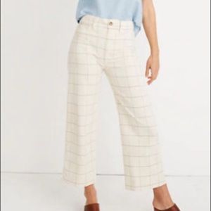 Madewell Emmett Wide-Leg Crop Pants in Windowpane
